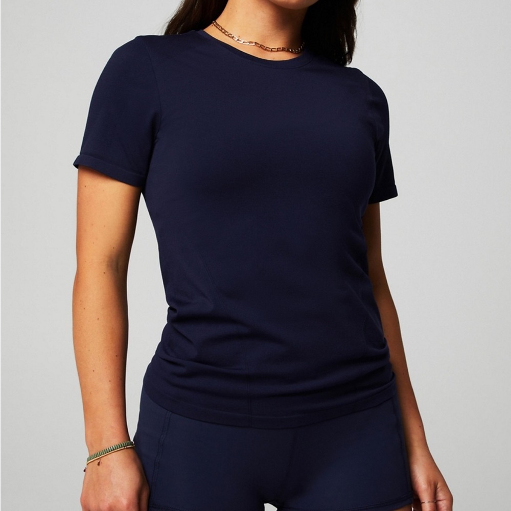 Fabletics Navy Short Sleeve Tee